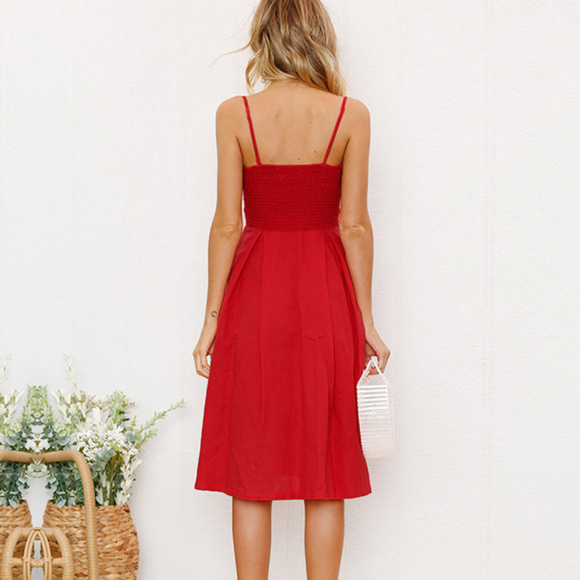 Red halter dress - Picture 3 of 7